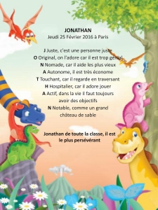 Poeme dino avec texte